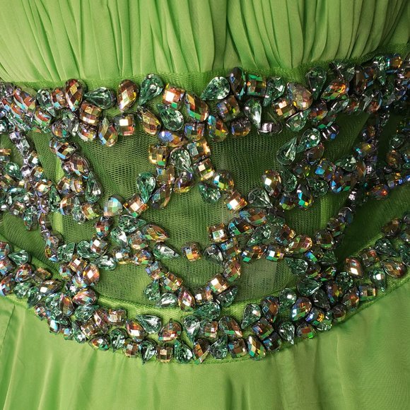 Long Keylime Prom Dress - Picture 3 of 12